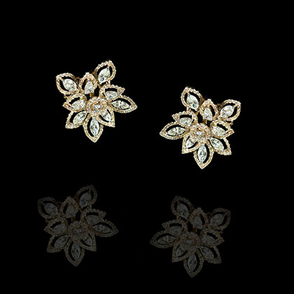 Wedding, Bridal, Rhinestone Earrings, Pearl wedding earrings, Gold earrings
